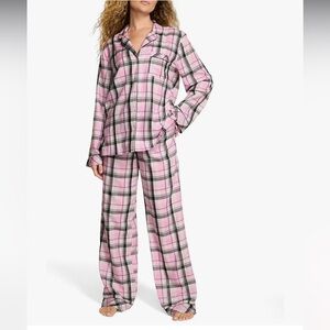 Victoria's Secret Pink and Black Plaid Pajama Set. NWT. XS Long.